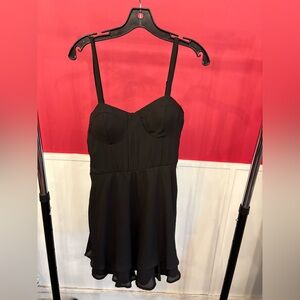 Elegant Black Dress with Spaghetti Straps